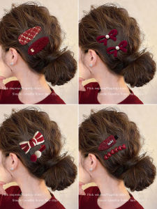 PINK EMPRESS | Festive Red Hair Clip New Year Headwear