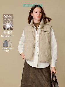 INMAN | Áo Gile Lông Vũ Nữ Dệt Kim Cổ Cao Đứng Ấm Dày Phong Cách Mới Mùa Đông