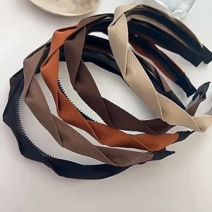 Cài tóc màu trơn vải KAKI đan xoắn thanh lịch thời trang phong cách Hàn Quốc dành cho nữ CA27