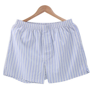 Pure ผ้าฝ้าย ผู้ชาย หลวม Fit กางเกงใน ฤดูร้อน บาง ลายทาง พิมพ์กลาง เอว เยาวชนส่วนบุคคล กางเกงบ็อกเซอร์ ชุดชั้นในบ้านสบาย