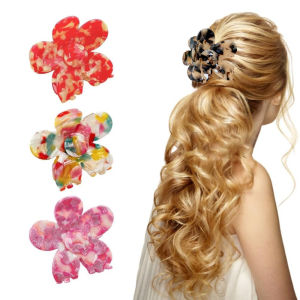 1PC NEW Flower Ponytail Shark Hair Clip for Women Claw Clip Thick Hair Acetate Hair Claw Clip Barrettes Hair Accessories