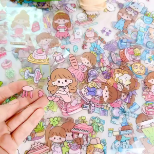 Combo 2 Sticker trang trí dán nhãn cute nhiều mẫu giá rẻ decor sách vở hộp bút đồ dùng học tập