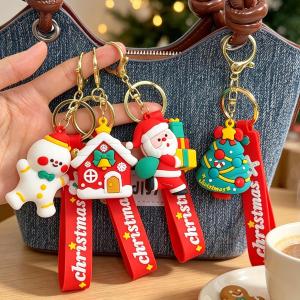 Cartoon Christmas Keychain Santa Claus Xmas Tree Elk Keyring Handbag Pendant Christmas Gifts