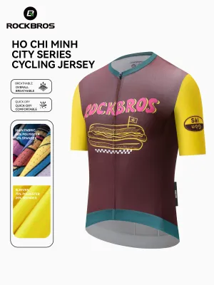 ROCKBROS xê-ri thành phố tay áo ngắn đi xe đạp mồ hôi thoáng khí Wicking mùa hè xe đạp đường trường Top cho nam nữ thường đi lại trang phục đi xe