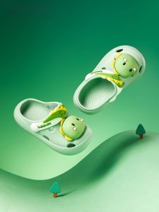 BalaBala Childrens Slippers Baby Hole Shoes Boys Summer Sandals Headed Kids Bathing Anti-slip Soft Bottom Shoes