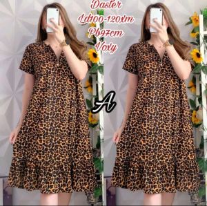baju macan wanita dewasa bajudaster busui wanita leopard dress cewe busui resleting depan jumbo harga murah promo bisa cod promo free ongkir