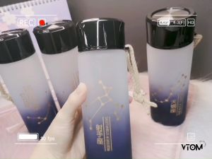 VTOM Horoscope Fashion Glass Drinking Bottle 350ml Simple Water Bottle Cute Creative For Birthday Gift NonToxic 星座玻璃水瓶水杯