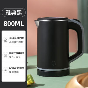 Portable Mini Electric Kettle 110V Power Small Water Boiler 0.8L Capacity Stainless Steel Body Double Layer Bottom Heating
