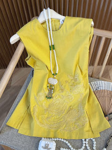 AEJUONOS | Traditional Chinese Style Heavy Embroidery Sleeveless Shirt