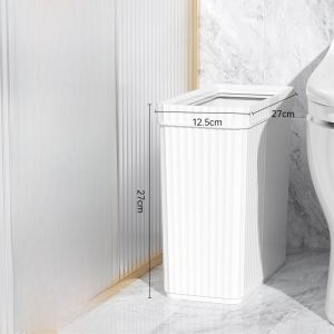 Narrow Long Rectangle Kitchen Trash Can Home Use Flat Small Size with Lid Toilet Paper Basket Household Cleaning Tools