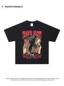 Áo Thun Cotton Tay Ngắn Travis Scott Rap Hip Hop Mỹ Heavyweight Cổ Tròn Thoáng Khí Áo Thun Nam Mùa Hè Thường Ngày