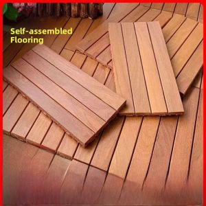 Balcony Floor DIY Pineapple Pattern Anti-corrosion Solid Wood Decking Yard Mat Carriage Courtyard Floor Home Decor Accessories