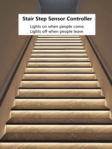 Adjustable LED Step Light with Motion Sensor and Auto Control DC12V/DC24V White Indoor Stairway Lighting