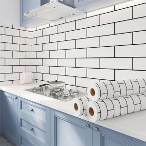 【Free gifts】 Kitchen and bathroom self-adhesive wallpaper waterproof and oilproof home Wallpaper PVC Self Adhesive Waterproof Sticker home décor DIY Decorative Sticker Marble Wallpaper Waterproof Self-Adhesive Glossy Wallpaper For Kitchen Table