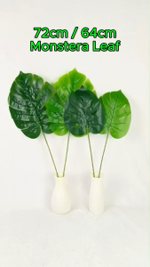 Artificial Monstera Leaf 72cm 64cm / Tropical Green Palm Leaves Fake Plant Daun Hijau Tiruan Pokok Hiasan Home Decoration Floral Arrangement DIY Wedding