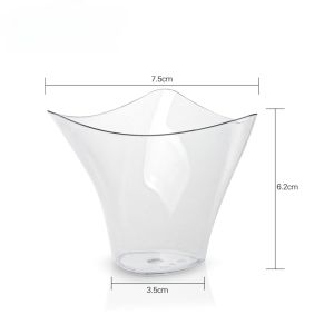 25/50PCS Disposable Dessert Cups for Party Birthday 3.4OZ Twisted Triangle Mousse Dessert Cup Ice Cream Cup Frozen Pudding Cup