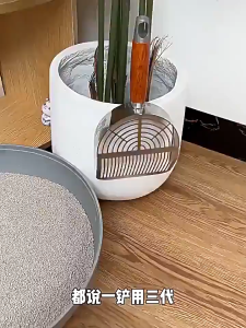 Stainless Steel Cat Litter Scoop Wooden Handle Long Handle Cat Toilet Cat Litter Shovel Penyedok Pasir Kucing