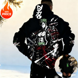 Bandai | 2026 New Anime One Piece Zoro Harajuku Streetwear Men Vintage Hoodie Winter Women Oversized Hooded Sweatshirt Long Sleeve Top