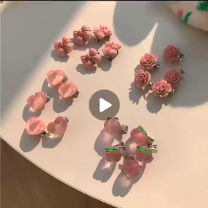 Pink Series Hair Clip Cute Hair Accessories Woman Heart Klip Rambut Merah Jambu Aksesori Rambut