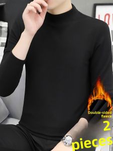 ROMON | Lormen Mens Thermal Long Sleeve T-Shirt Thickened High Collar Autumn Winter New Style Fashion Urban Standard Fit Antibacterial