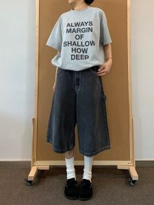 Lifeasam American Retro Loose Wide Leg Jeans Straight Cut Slimming Seven-Foot Cotton Stretch Denim for Men And Women