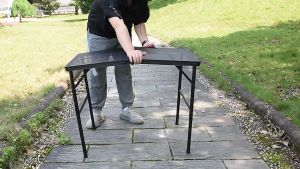 Aluminum Frame Table Adjustable Portable Foldable Lightweight Mini Outdoor Bbq Picnic Camping Iron with Easy Carrying Bag
