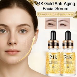 24k Gold Anti Wrinkle Serum Anti Aging Pores Shrink Skincare Face Essence Moisturizing Firming Skin Lighten Serum