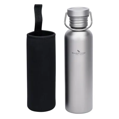 Boundless Voyage Wide Mouth Titanium Water Bottle Reusable Sport Drinking Bottle for Camping Hiking Picnic Climbing Running