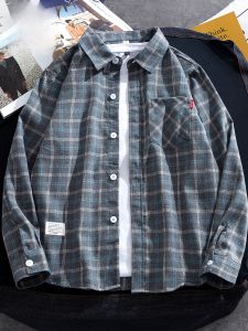 ROMON | Áo sơ mi kẻ caro cổ điển American Romon dành cho nam mùa thu mới dài tay thường ngày Áo khoác ngoài thời trang công sở