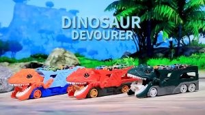 Mainan Anak Truck Dino Container Free 6 Pcs Mobil Metal Mobil Anak Kontainer Dinosaurus Track