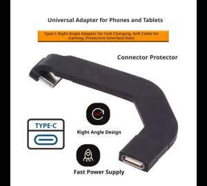 Compact Type C 90 Degree Connector Adapter Cable FPC Cord Male to Female Fast Charger Data Transfer for Tablets Phones Headphone