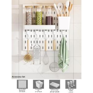 ZHANGRONGTU | Drill-Free Pegboard Wall Mount Storage and Display Rack