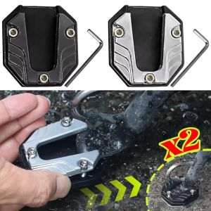2PCS Motorcycle Side Stand Foot Pad Aluminum Alloy Kickstand Extender Wide Base for Motorcycle Bike Universal Secure Parking Support