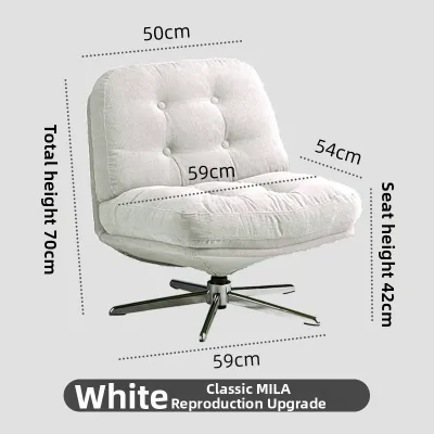 Vintage Single Leisure Chair Designer Rotating Sofa for Reading in Living Room And Balcony Stainless Steel Frame Fabric Seat