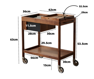 DONGZEFURNITURE | Moveable Multi-functional Side Table Black Walnut