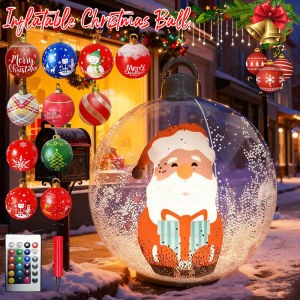 60cm Transparent Giant Inflatable Christmas Ball With Lights Christmas Ornaments Christmas PVC Inflatable Decorated Ball 2025
