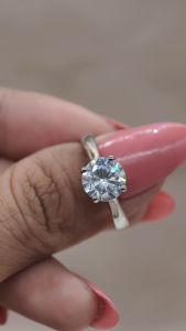 YooHaeng - ELLEA Cincin Korea Berlian Simple Polos Permata Single C0097