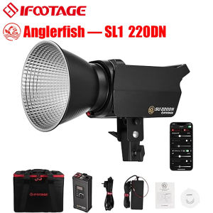 IFOOTAGE SL1 220DN LED Video Light 220W Continuous LED Lighting Bluetooth APP Control CRI 98/TLCI 99/12200 LM 0%-100% Brightness Adjustable Bowens Mount for Recording/Photography/Shooting