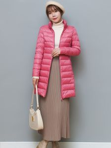 Slim Fit Detachable Hood Womens Mid-Length Down Coat