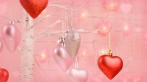 24Pcs Valentines Day Heart Shaped Ornaments | Valentines Heart Decorations | Red Pink Silver Glitter Heart Shaped Baubles | Romantic Christmas Valentines Day Tree Hanging Decorations