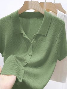 Elegant & Youthful Polo Collar Short Sleeve T-shirt