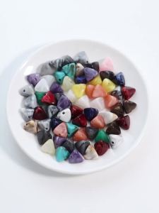 50pcs/lot Imitation Stone Acrylic Beads Colorful Triangular Shape Loose Spacer Bead For DIY Charms Bracelet Necklace Accessories
