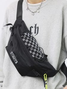 Chest Bag Mens Ins Trendy Small Bag Crossbody Bag Schoolboy Backpack Trendy Brand Shoulder Bag Mens Sport Bag Casual Waist Bag