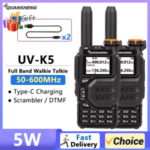 Quansheng UV K5 Walkie Talkie UV K6 UV K58 Two Way Radio 50-600MHz FM Radio NOAA Scrambler /DTMF Amateur Wireless Frequency Copy