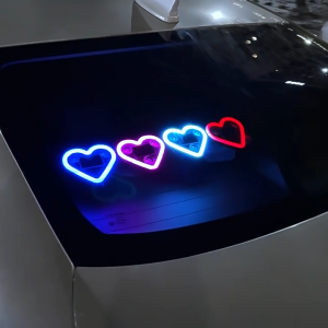 Car Solar Triangle Window Heart-shaped Light Emitting Heart-shaped Atmosphere Light Interior Wiring Free LED Atmosphere Ligh