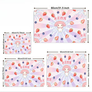 Sanrio | My Melody Strawberry Blueberry Splash Print Placemat Non-Slip Rubber Base Washable Table Mat Multiple Sizes