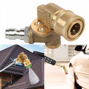 หัวฉีดหมุนแรงดันสูง 4500PSI ปรับมุมได้ 5 องศา เชื่อมต่อด่วนทองเหลือง 180 °   การหมุนสําหรับพื้นที่แคบและการทําความสะอาด