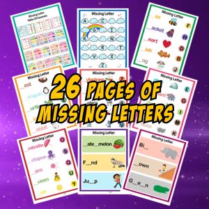 Missing Letter workbook starter kids Busybook children toddlers book 21p - mooniztar