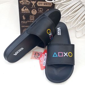 promo sandal slip on pria wanita/sandal selop terbaru/upper hitam