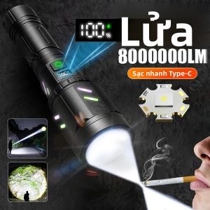 Đèn Pin LED Cực Mạnh Chống Nước Chiến Thuật Quân Đội Đèn Có Thể Điều Chỉnh Tiêu Điểm Cao-Trung Thấp Chế Độ Cắm Trại Ngoài Trời Đèn Pin